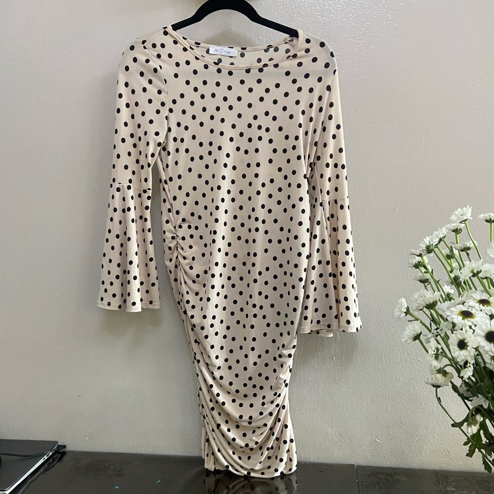 Maternity polka dot dress